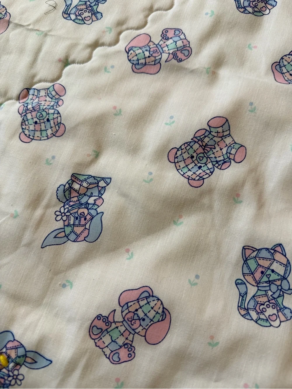 Vintage Baby Toddler Quilt Patchwork Handmade Bambi NEW